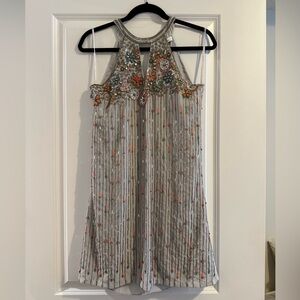 Embellished Gray Sleeveless Dress
